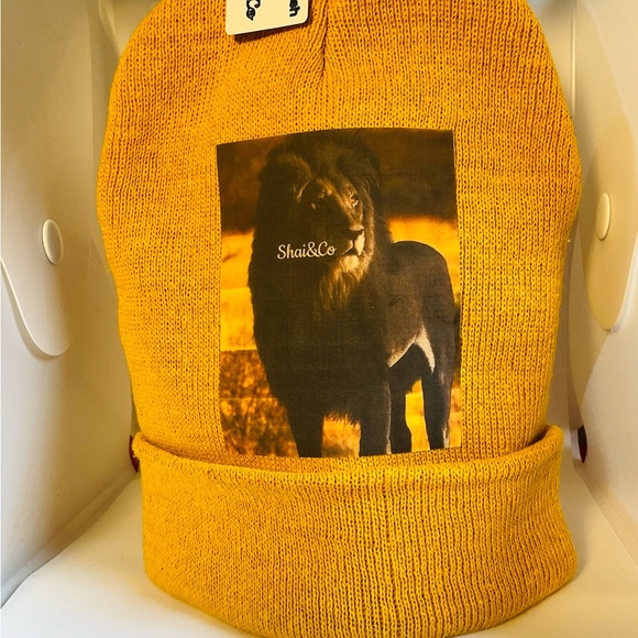 Graphic Designed Beanies (MUSTARD/BROWN) SEE PICTURES - Picture 6 of 7